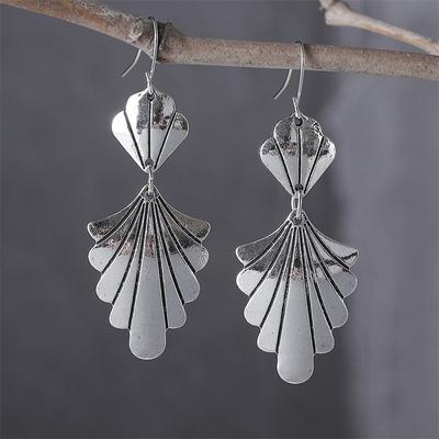Retro Bohemian Leaves Ethnic Fan Shape Earrings