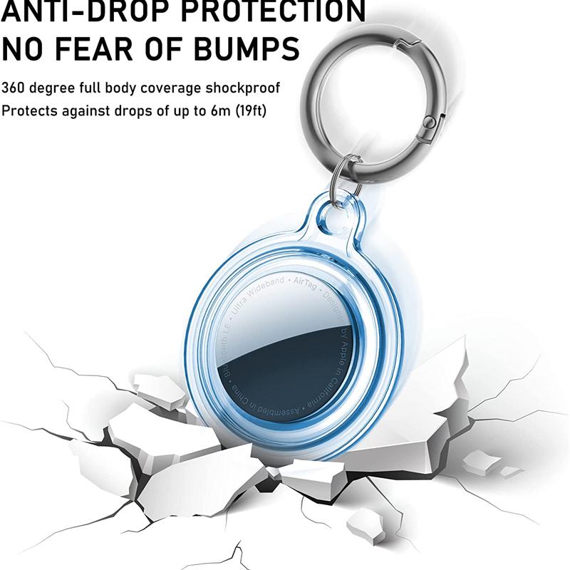 Waterproof Anti-lost Keychain Holder Soft Case for Apple Airtags Air Tag Dog Cat Pet Collar Keys Tracker Protective Full Cover