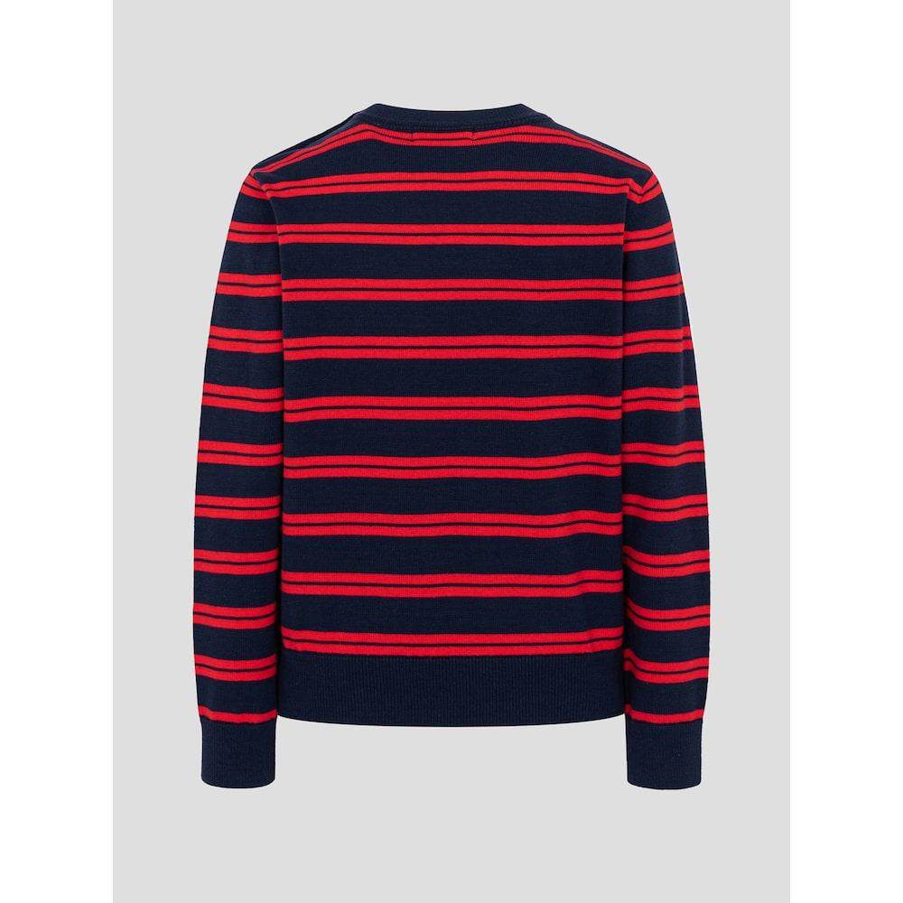 Binpolleidiseu Cotton Blend Striped Pullover Navy (Bf5251C01R)