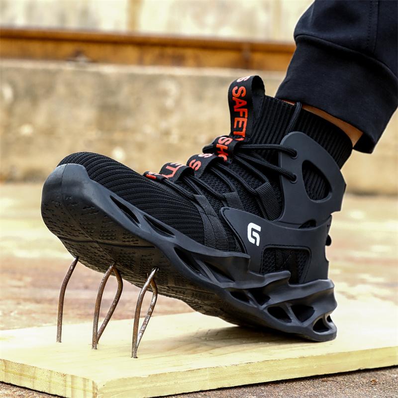 Steel Toe Ankle Safety Boots For Men Male Anti-smashing Indestructible Working Boots Shoes Safety Sneakers Footwear