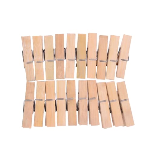 

YISHUI 20-Piece Set of Bamboo Clothespins, Natural Wood Clothespins, Durable Hanging Clips for Laundry Arts, Crafts, Photo Paper, and Scrapbooking (
