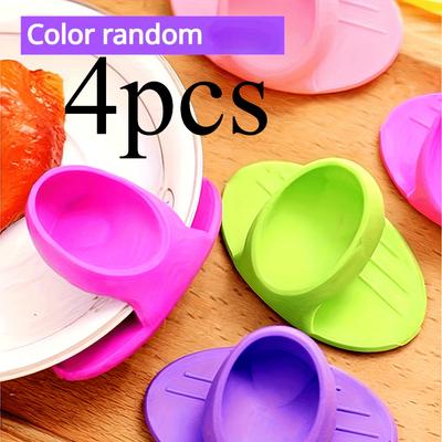 4pcs Silicone Finger Grips That Can Withstand Heat, Non-Electric Thermal Rubber Pot Holders, Kitchen Tools Suitable for Microwave and Oven Use
