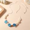 Elegant Soft Clay Flower and Shell Pendant Necklace Sturdy Flexible Chain Jewelry Accessory Gift