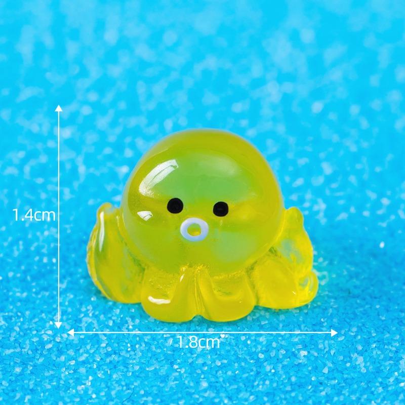 Micro-landscape Seven-color Luminous Small Octopus Decorative Item Seawater Bottom Fish Tank Landscape Resin Handicraft