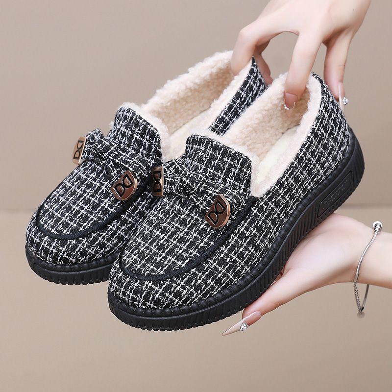 

Зимние бархатные хлопковые туфли Теплые туфли Утолщенные бархатные нескользящие туфли Мягкая подошва хлопковых туфель 41