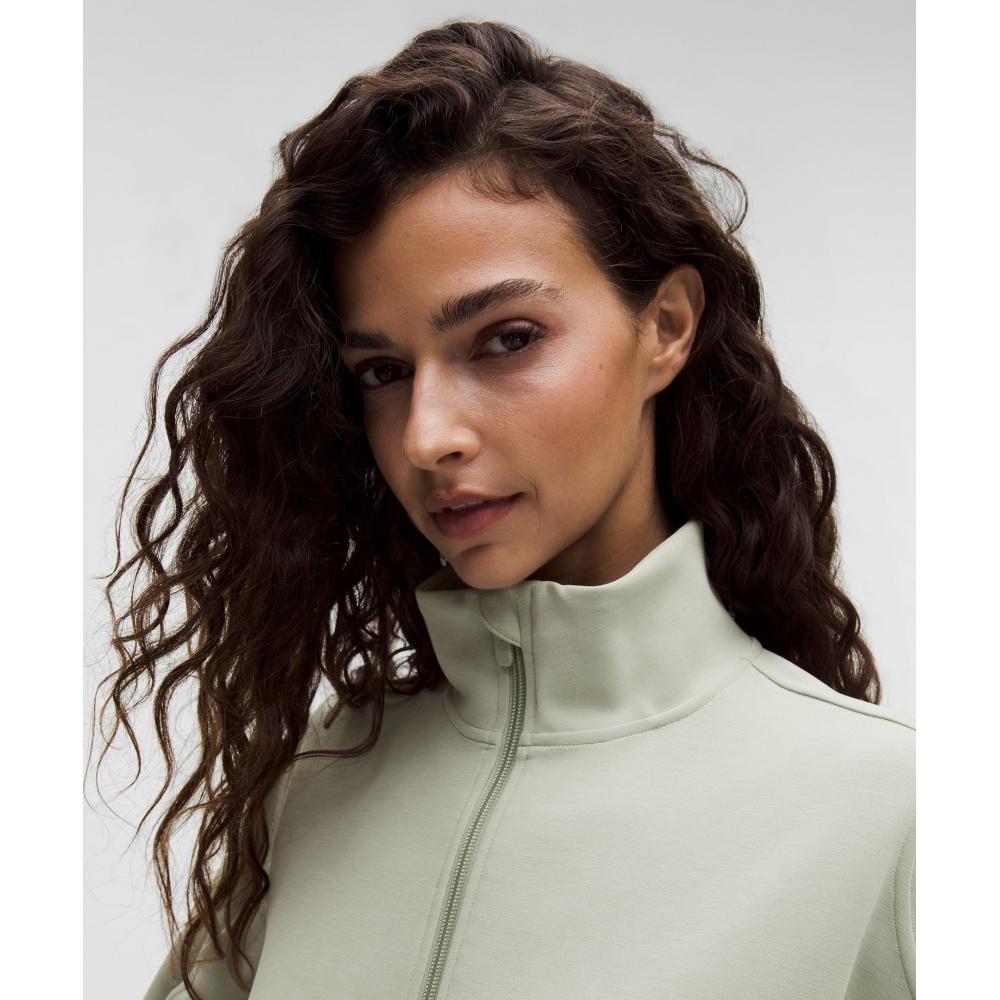 Lululemon Softstreme Half Zip  Long Fog Green