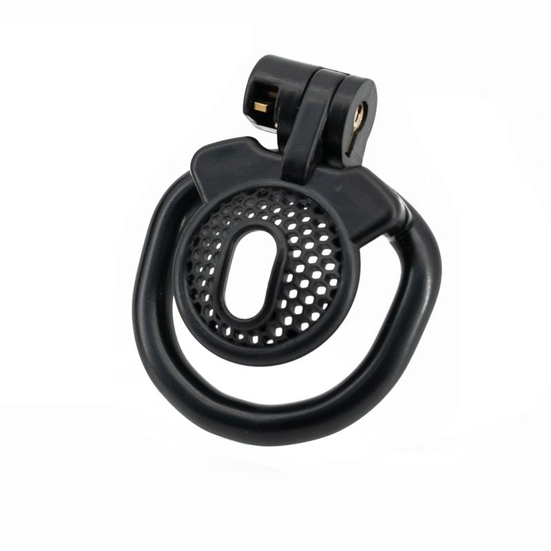 Positive Mini Flat Short Cock Ring Chastity Cage Device with 4 Ring for Male