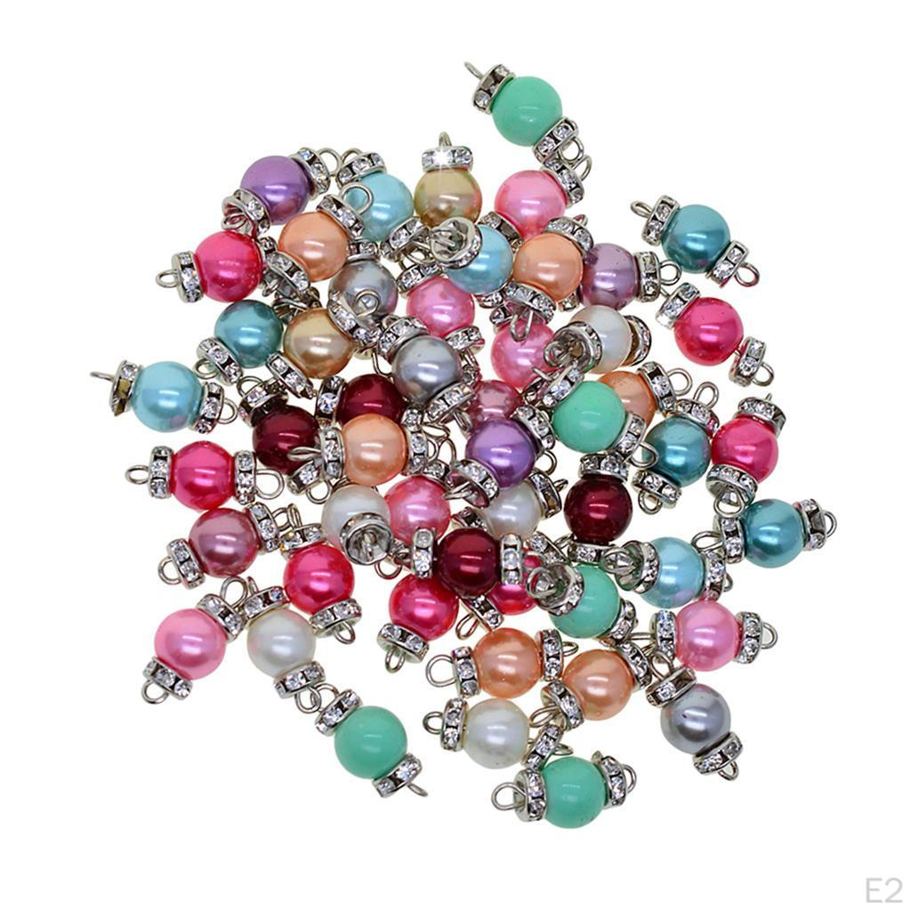 5 Beads Loose Glass Rhinestone Hook Jewelry Making