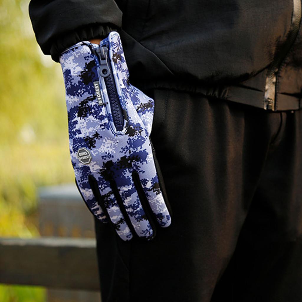 Zipper Winter Running Gloves for Men Women Thermal Hand Warmers Gloves Skiing Hiking Motocycling Cycling