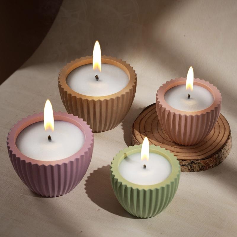 Multipurpose Silicone Mold Round Shape Cement Moulds Resin Candle Cups Mold Decorative Trays Moulds for Projects