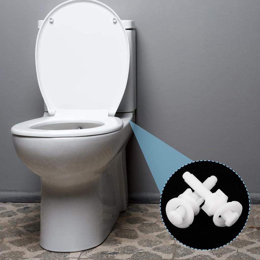 Convenient Toilet Bolt Replacement Reliable Toilet Hinge Screws Long Lasting Essential Toilet Hardware Kits Plastic