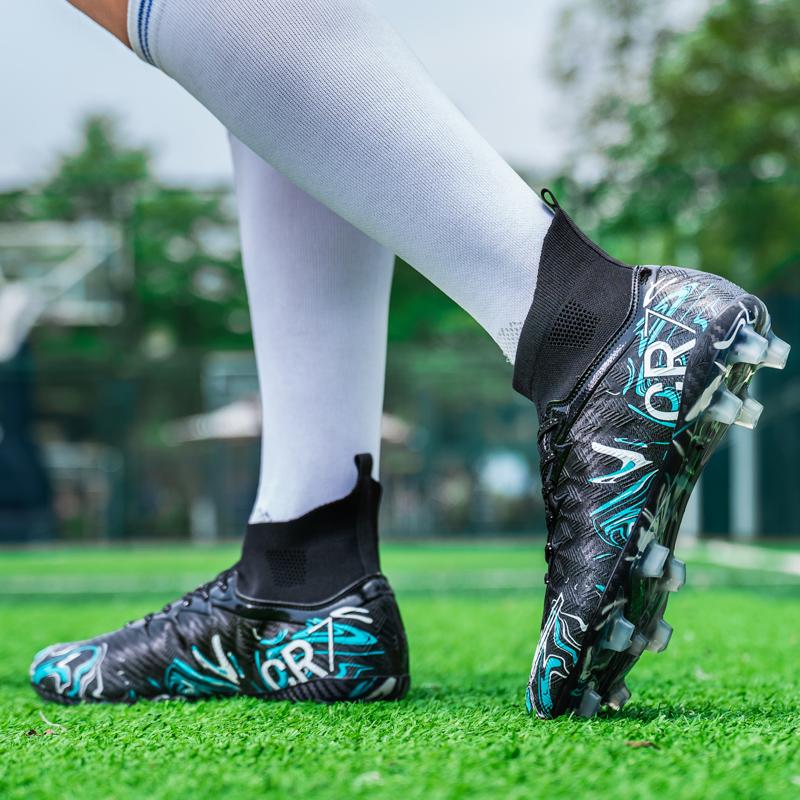 Scarpe da Calcio Sportive da Uomo Fg/Ag Chiodi Lunghi per Adulti Prato Artificiale Scarpe Durevoli Specifiche per l'Allenamento Scarpe Alte Scarpe Antiscivolo