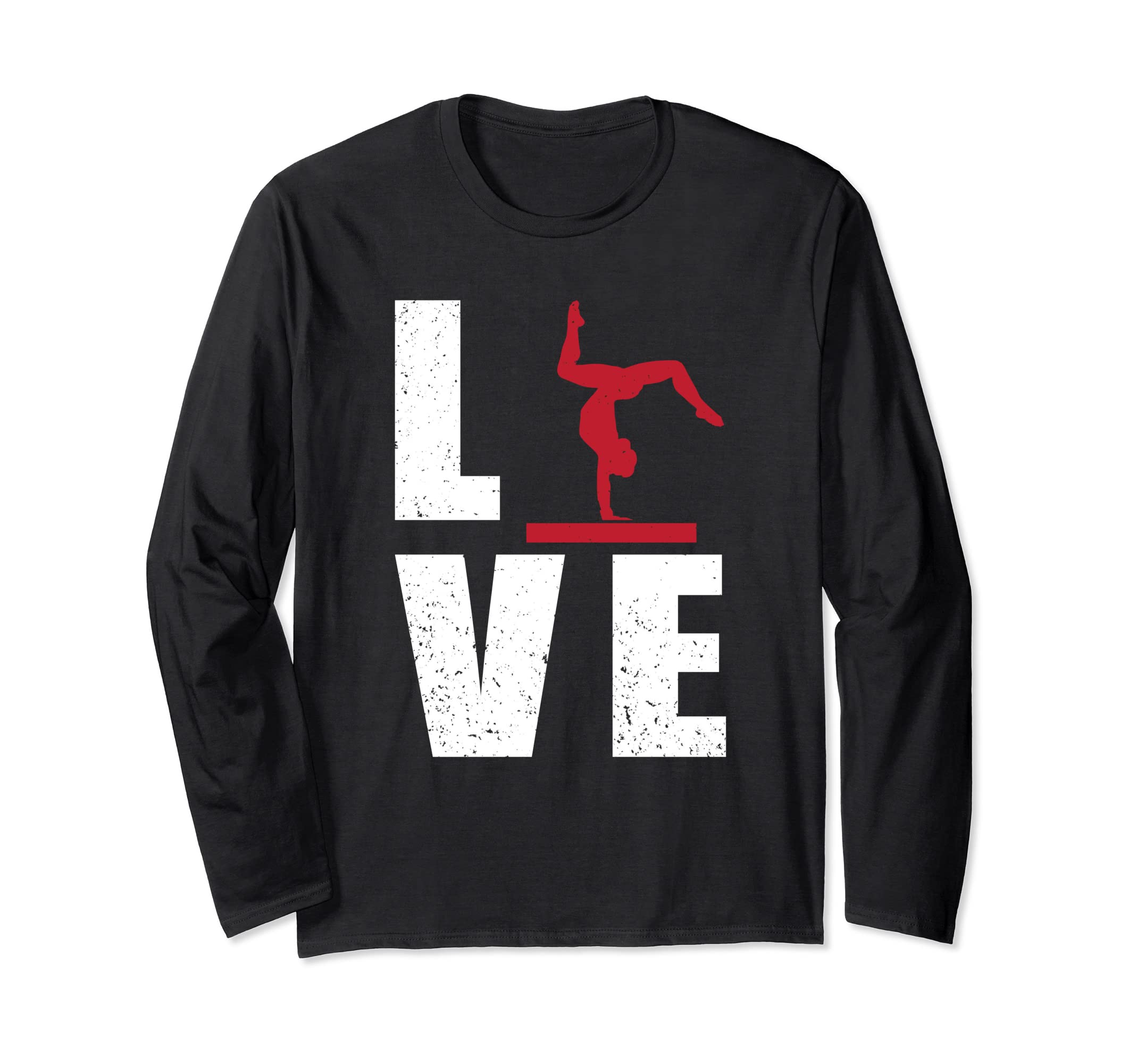 

Футболка с длинным рукавом Love Gymnastics Design на бревне чёрный