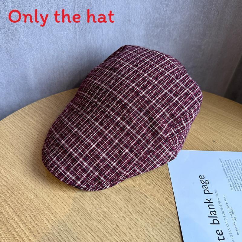 Vintage Plaid Beret Hat For Women With Sun Protection And Breathability For Spring Summer Fashion