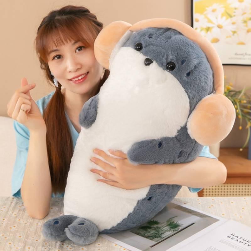 Adorable Plush Seal Stuffed Animal Soft And Cuddly Gray And Brown Otter Toy For Cozy Sleep