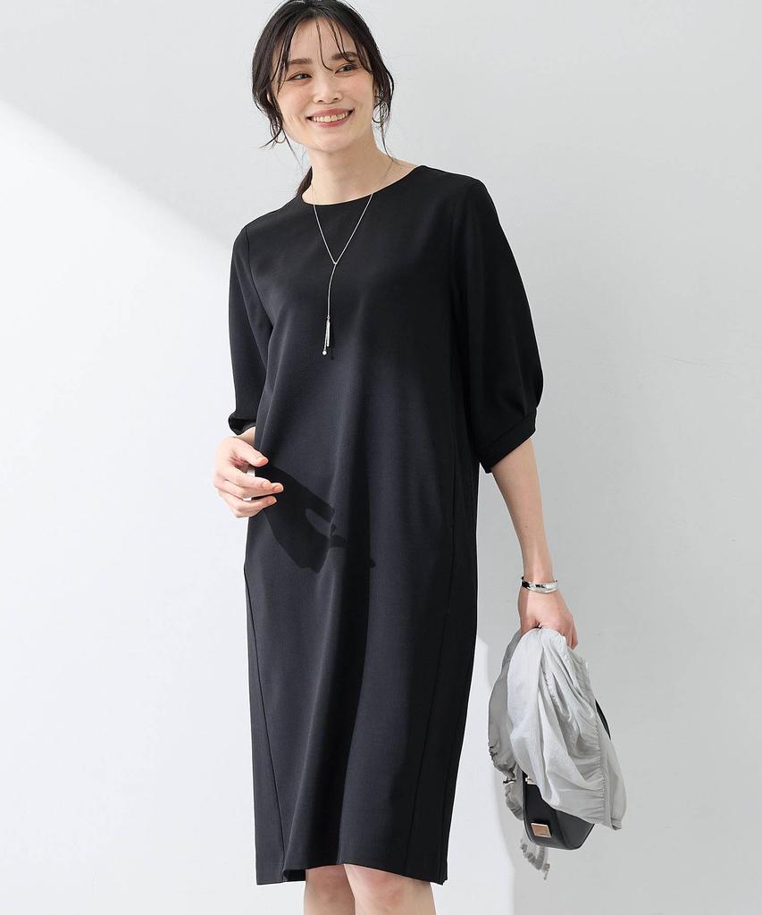 AC by Alpha Cubic Tuck Sleeve Dress and UV Size Black Bi-Motion (Cooling Protection), Women's, 353791,