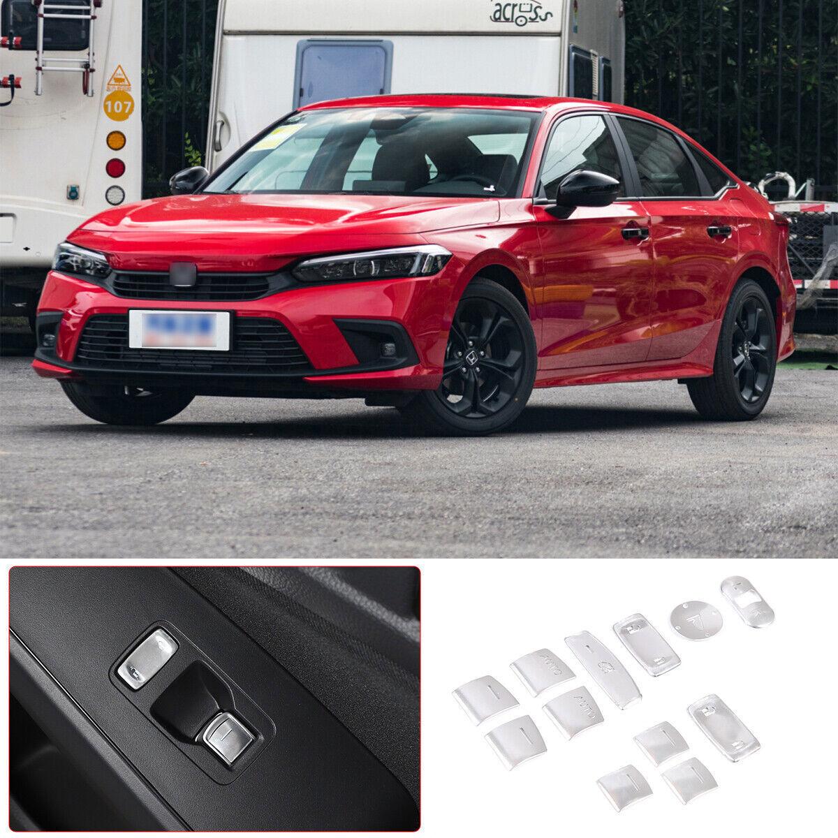 Aluminum Alloy Window Lift Switch Button Cover Trim for Honda Civic