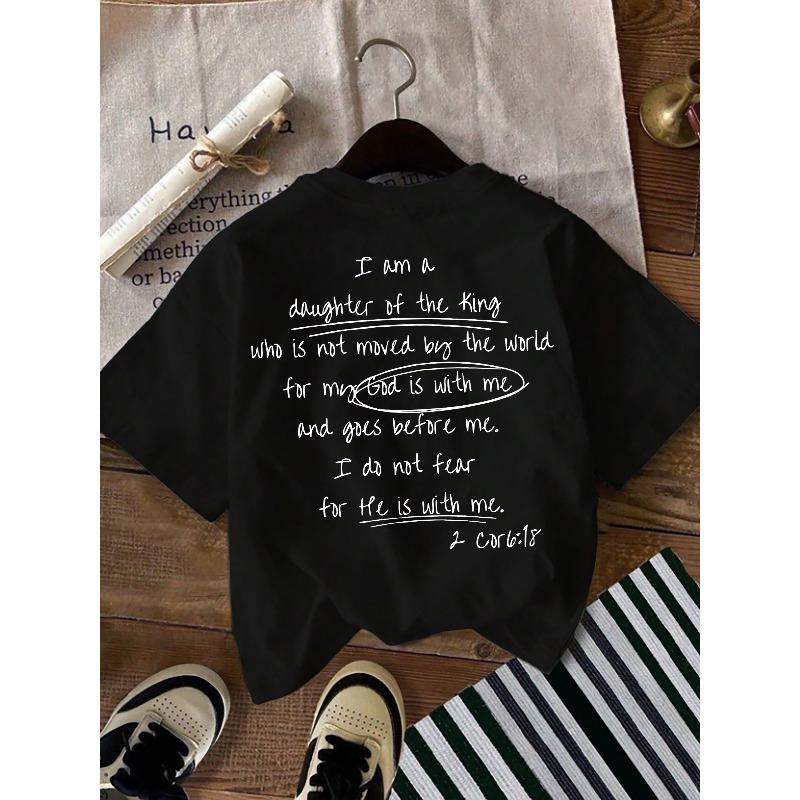 T-shirt con Stampa Grafica, Manica Corta Girocollo Top Casual per Estate e Primavera, Abbigliamento Donna
