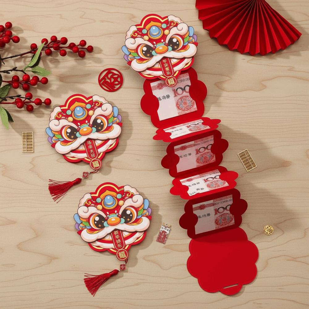 Traditional Horse Year Money Envelope Foldable Money Packets  New Year Greetings