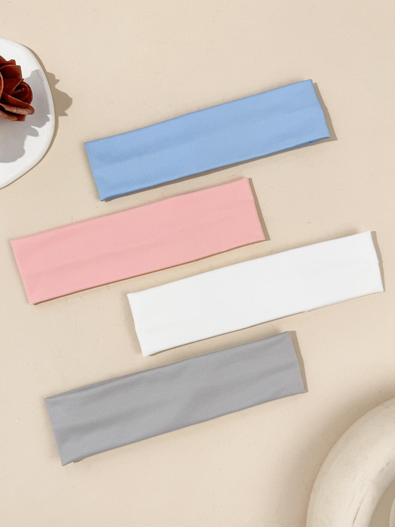 

4 шт. Женская модная, простая, однотонная, универсальная повязка на голову, спортивная, для фитнеса, для йоги