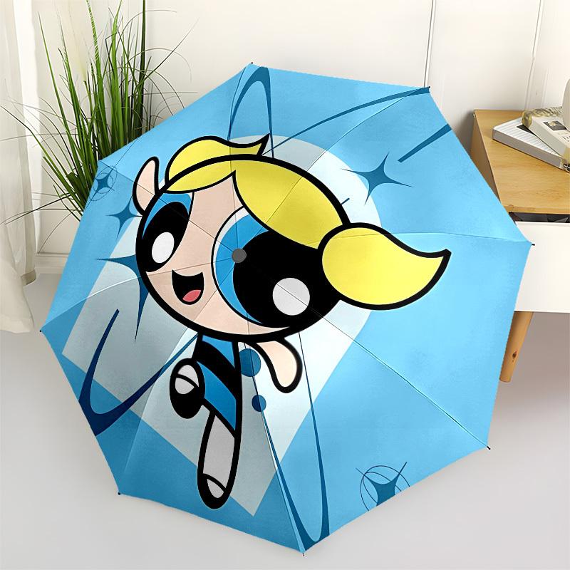 

Powerpuff Girls, Buttercup Automatic Opening and Closing, 8 rib Structure Portable Umbrella, Suitable for Men and Women in All Seasons Perf