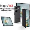 Phone Case for Honor Magic Vs3, MagicVs3 Ultimate Edition Foldable View Window Flip Cover, Full Protection Magnetic Stand, Leather, Black