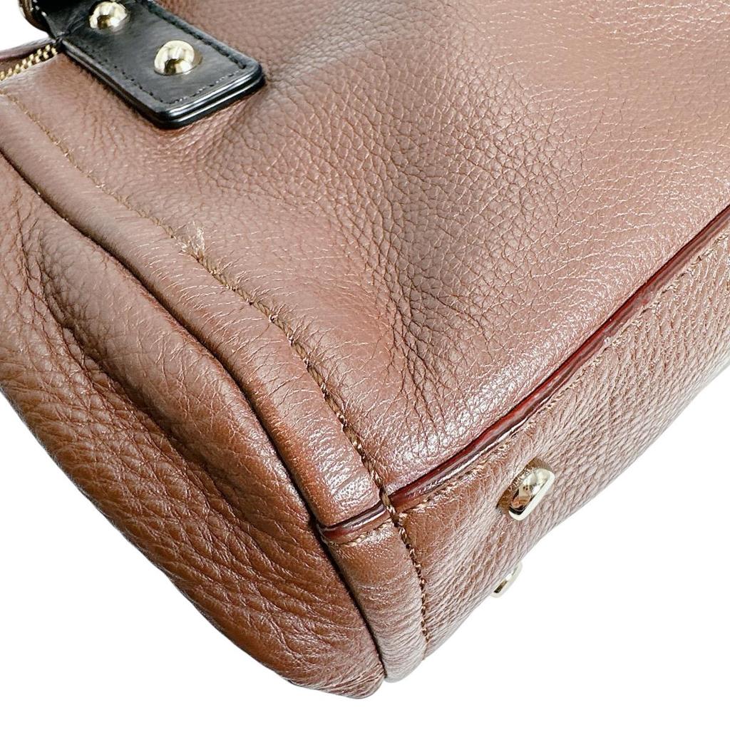 Kate Spade With Shoulder Strap Handbag Leather Brown Women Used