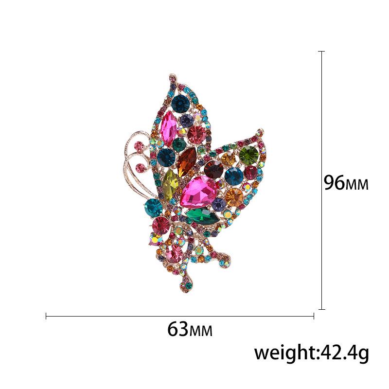 Internet Celebrity Luxury Full Diamond Butterfly Brooch Girl Cute Pin Fashion Popular Corsage Accessories