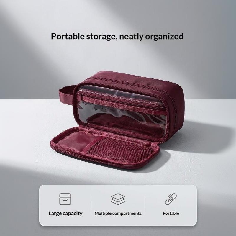 Double Layer Cosmetic Bag Travel Makeup Organizer Large Capacity Toiletry Bag Multifunction Pencil Case Brush Holder