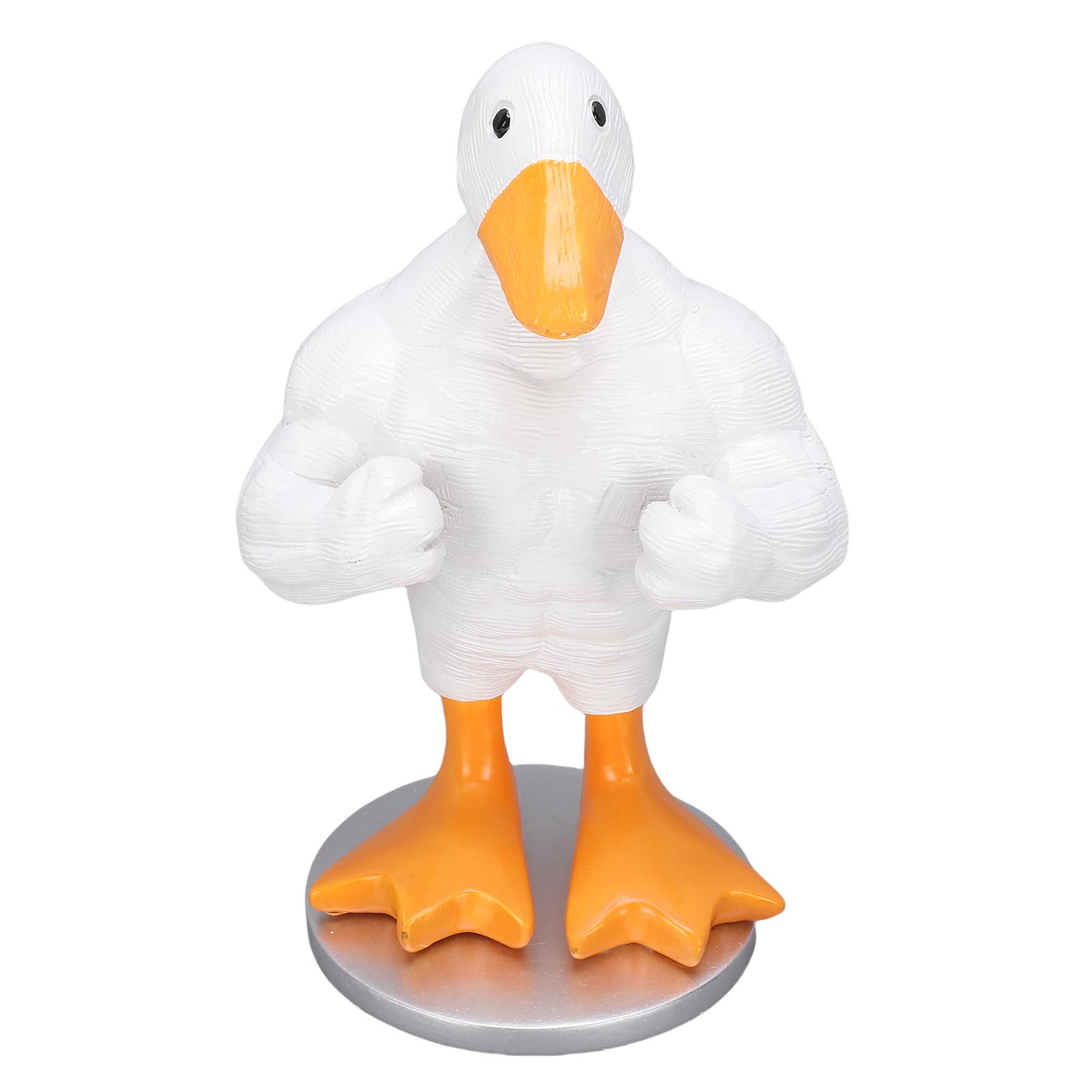 Funny Muscle Duck Statue Home Decor Cute Little Duck Garden Figurine for Entryway Table