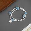 MONS Blue Aventurine Shell Beaded Necklace: Versatile, Light Luxury Beach Style for Vacations