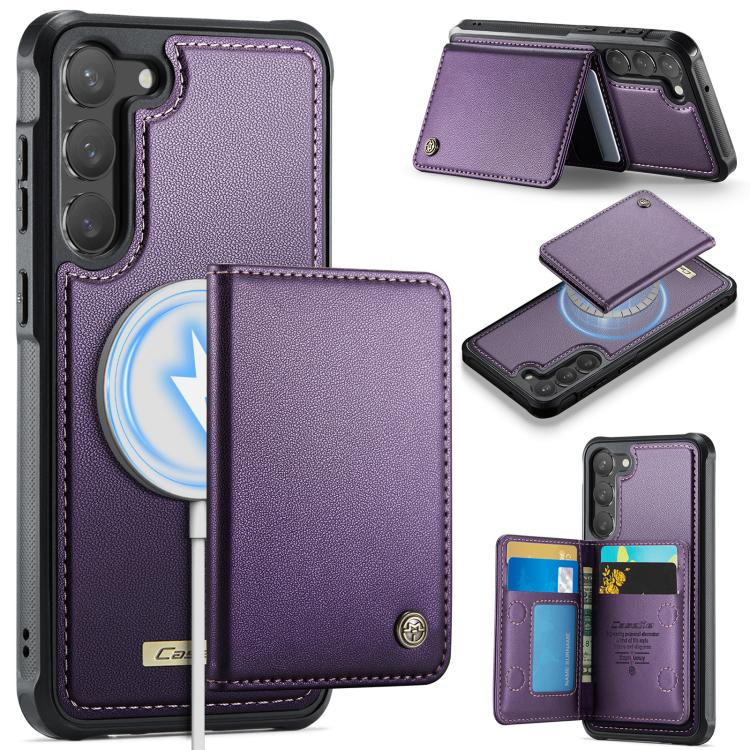 CaseMe Me80 Magnetic RFID Wallet Phone Case For Samsung Galaxy S24 FE 5G, Detachable Multi Card Slot Kickstand Anti-Theft Cover