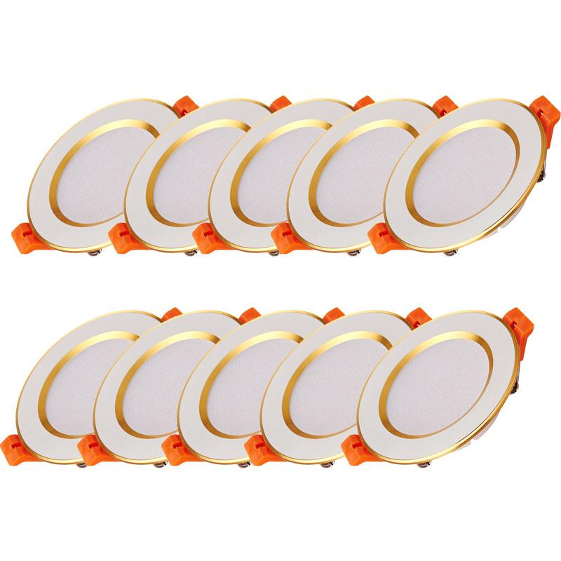 10ks LED stropní vestavné stropní bodové svítidlo 3W 5W 7W 9W 12W AC 220V pro kuchyň Ložnice Obývací pokoj Domácí osvětlení