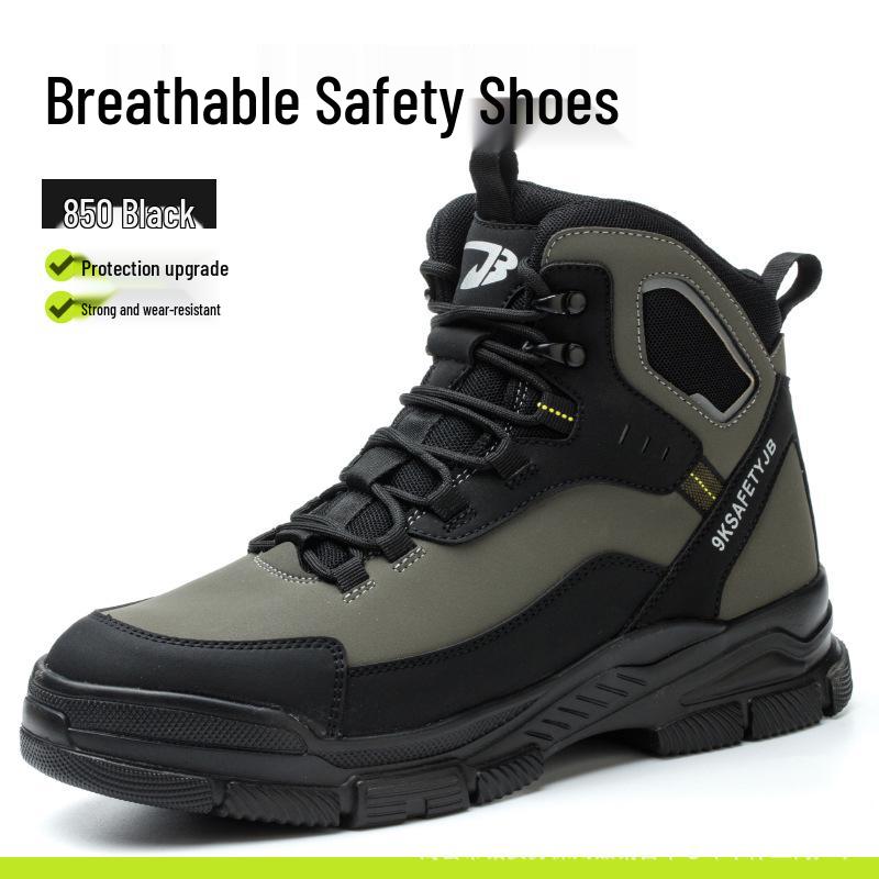 

Всесезонные рабочие ботинки безопасности для мужчин Shein: Противоударные, Противопрокольные, Удобные Высокие Кроссовки