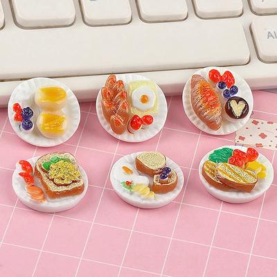 6 ks Mini Dim Sum Talíř DIY Miniaturní Krajina Vílí Zahrada Dekorace Doplňky Domeček pro panenky Ozdoby