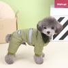 Warm Winter Dog Coat Teddy Bichon Frise - Quilted Cotton Jacket With Hood Leash Ring Four-Leg Design