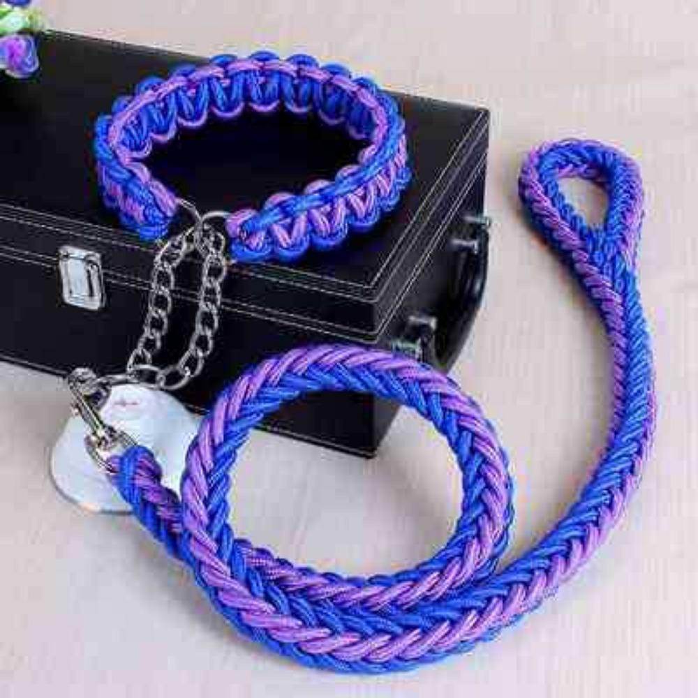 Nylon Eight-strand Braided P-rope Large Dog Dog Chain Pet Collar Leash Small Medium and Large Dog Walking Leash