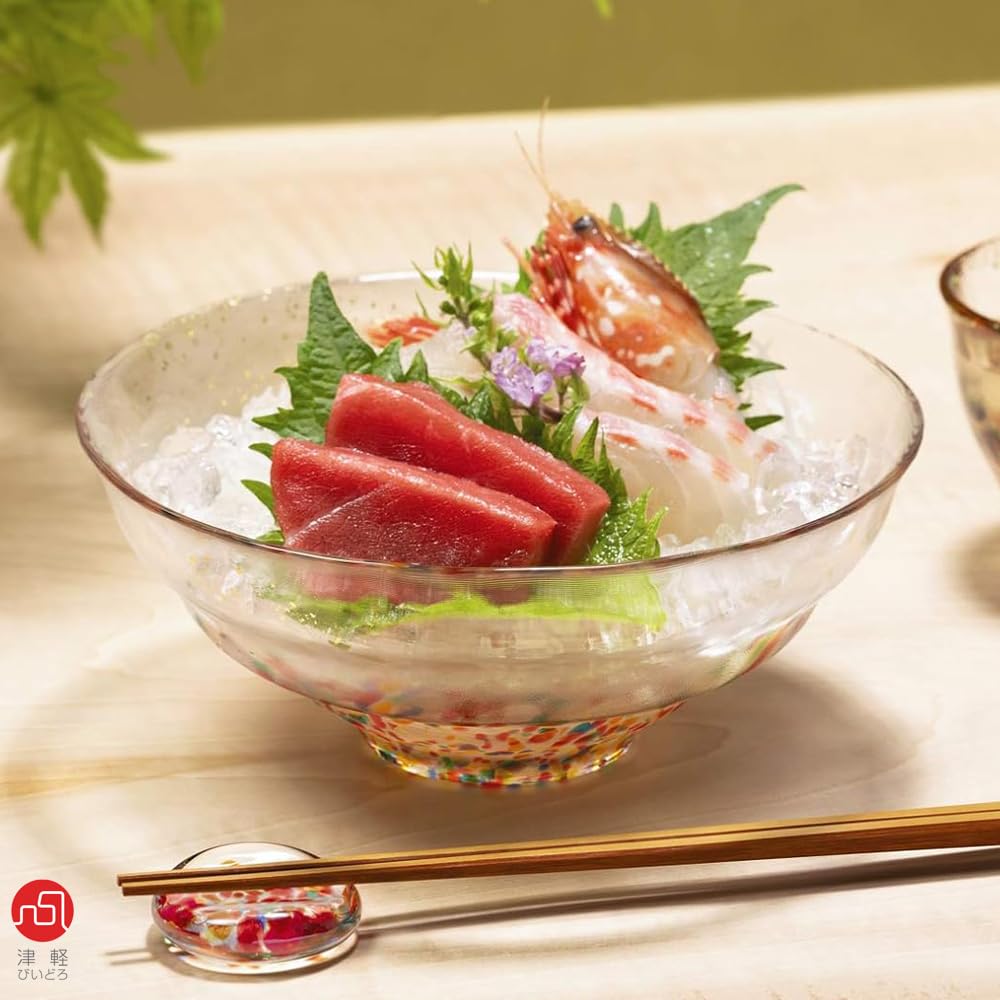 ADERIA Tsugaru Vidro HANABI Gold Shallow Made In Small Japanese Small Gift for Housewarming Retirement Birthday Gift F71934 Bowl, Japan, Bowl,