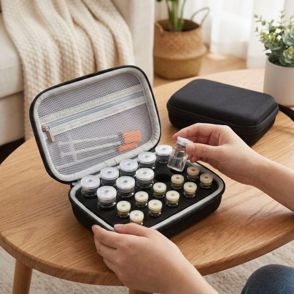 20 Slots Insulin Vials Storage Case Waterproof Essential Oils Carrying Box Travel Use
