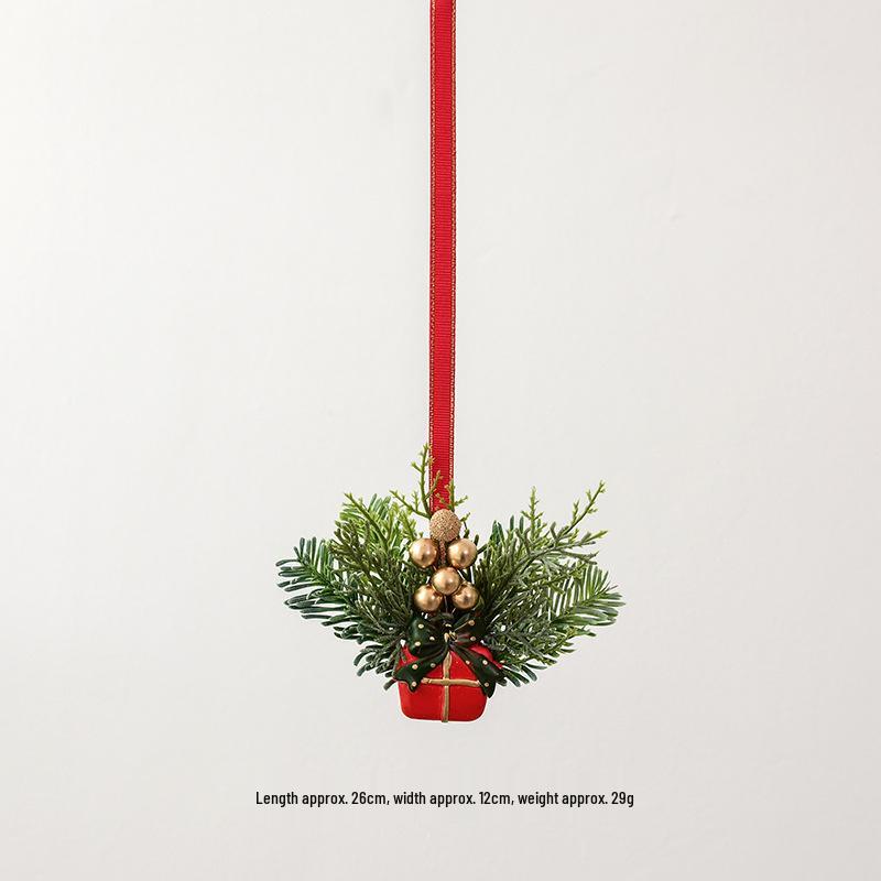 NUCHI DIY Christmas Tree Ornament with Resin PE Leaves, Bow, and Hat Decoration.
