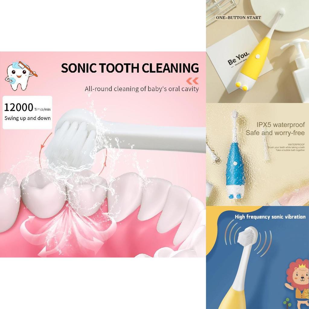Automatic Electric Toothbrush For Kids With Soft Silicone For Baby And Toddler