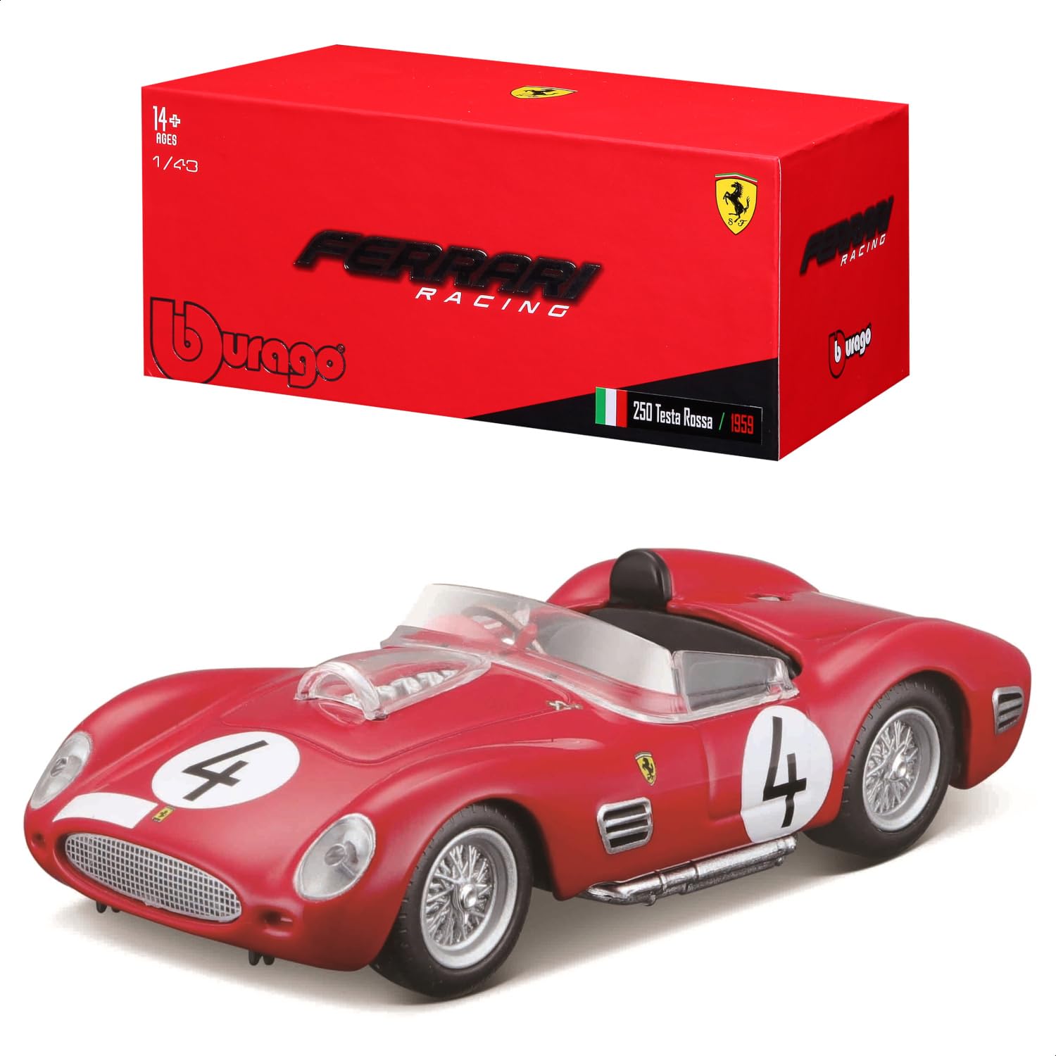 

Bburago Scale Ferrari 250 Testa Rossa 1959 Diecast Model Finished 1/43 / Car, Product, 18-36307
