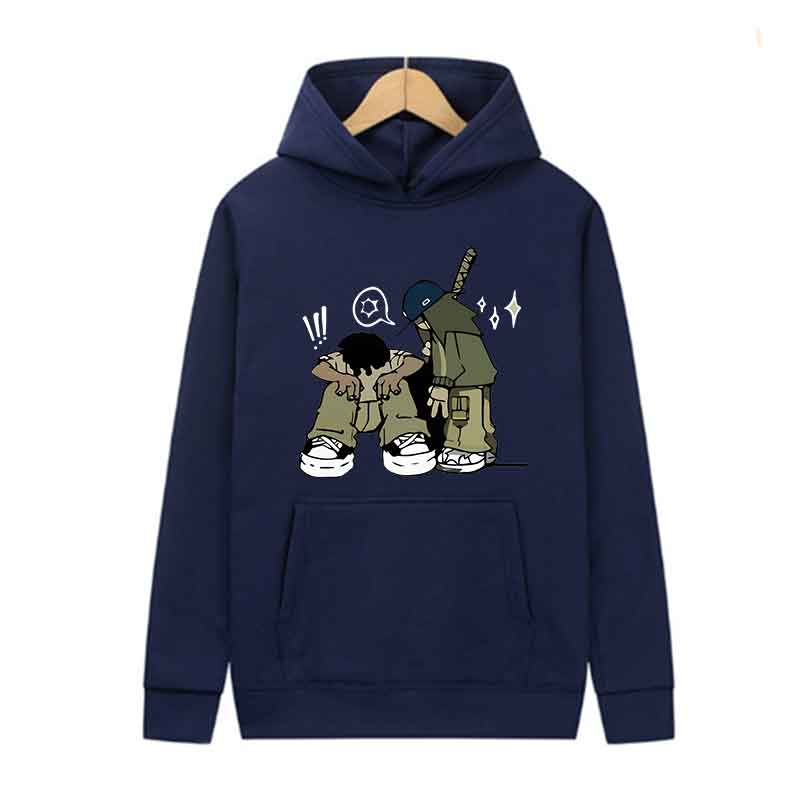 Men Long Sleeve Hoodie Good Friends Print Autumn Casual Fashion Pullover Street Trend Hooded Sweatshirt Clothing Sports Tops