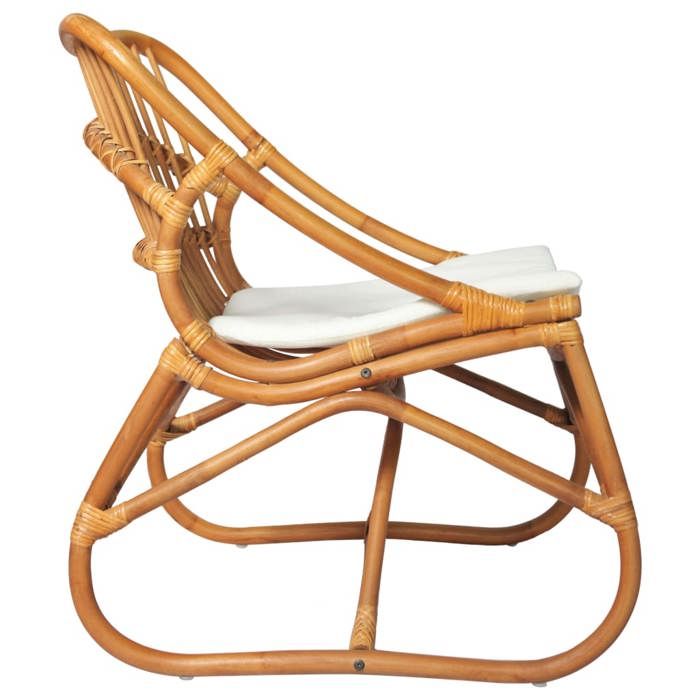 Chaise en rotin - vidaXL - 325483 - Marron clair - Tissu en lin - 1 place