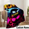 Custom Name Cup-head Blanket Bedding Blanket Picnic Blanket for Women Men, Throw Blankets for Couch Bed, Christmas and Halloween gifts