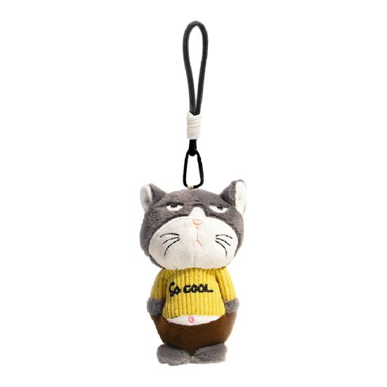 Kawaii Plush Pendant Cute Animal Keychain Soft Fluffy Tsundere Emoticon Bag Charm for Backpack Purse