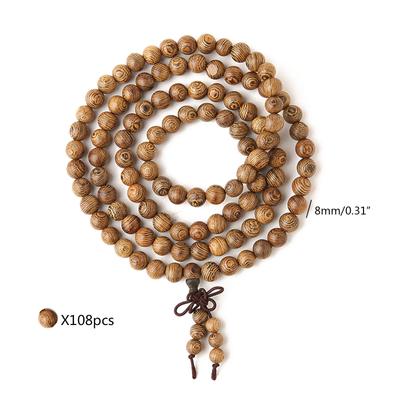 Buddhist Beads Bracelet For Men Wooden Bead Bracelet 108 Buddhist Prayer Beads 8mm  Buddhist Beads Necklace