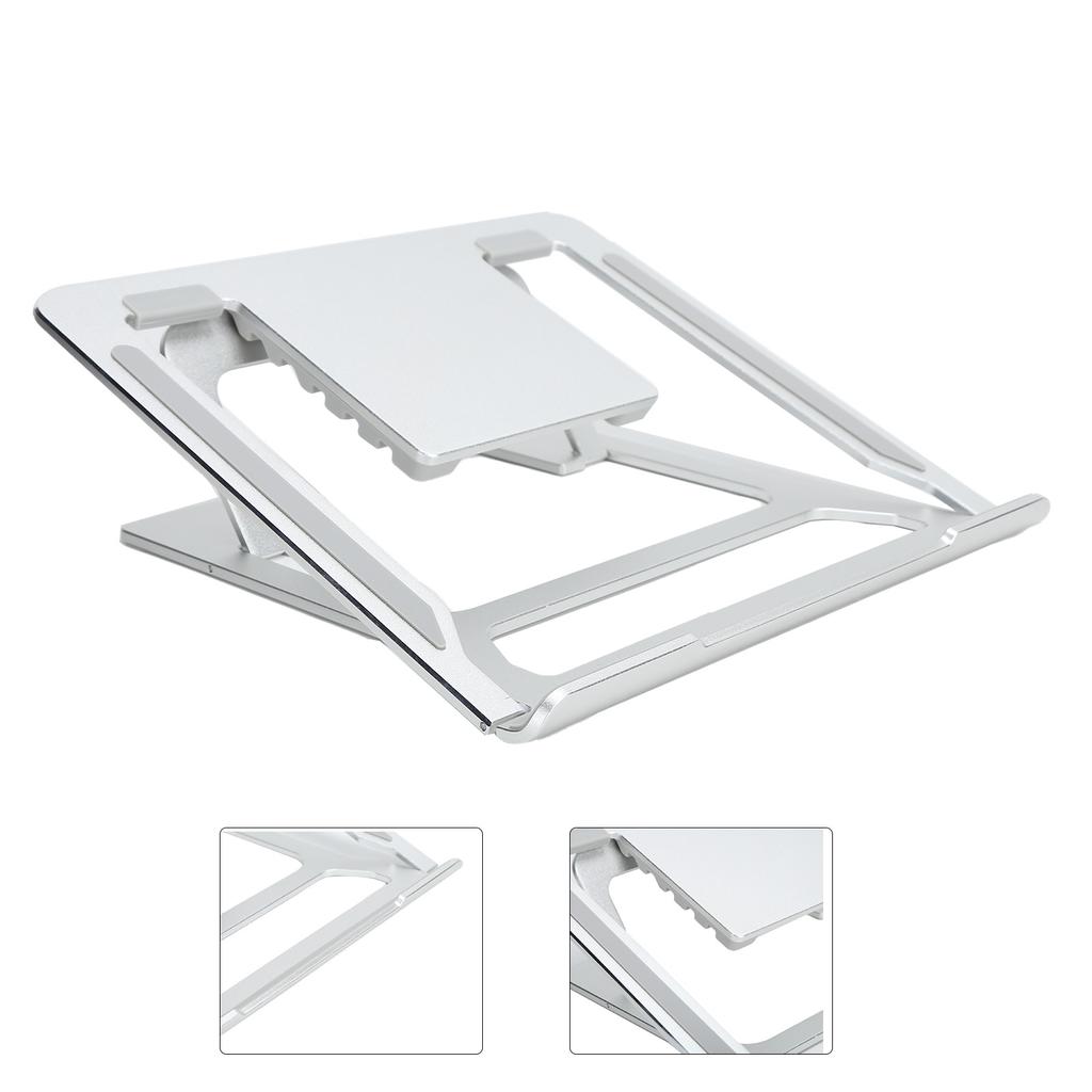 Notebook Stand Folding Portable Silver Aluminum Alloy C6 Laptop Bracket for 11‑17in Laptops