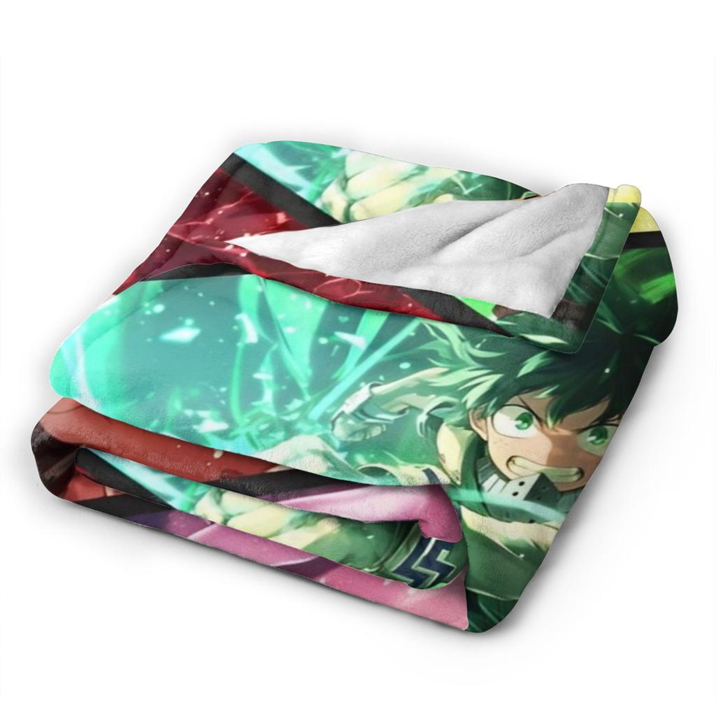 My Hero Academia Deckenbezug Anime Flanell Überwurfdecken Haus Sofa Tragbar Weich Warm Bettwäsche,