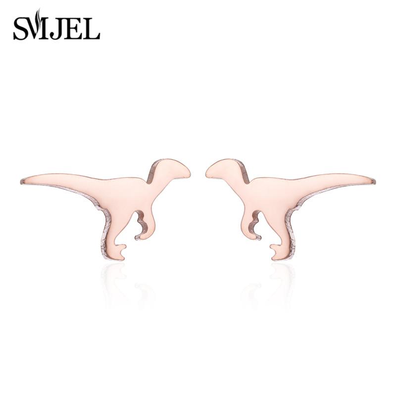 Cartoon Animal Design Dinosaur Stud Earrings for Girls Daily Jewelry Funny Tyrannosaurus Earings Mini Ear Jewelry Party Gifts